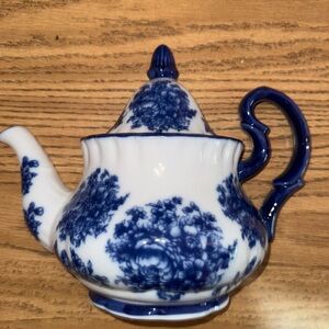Blue and White Floral Teapot
